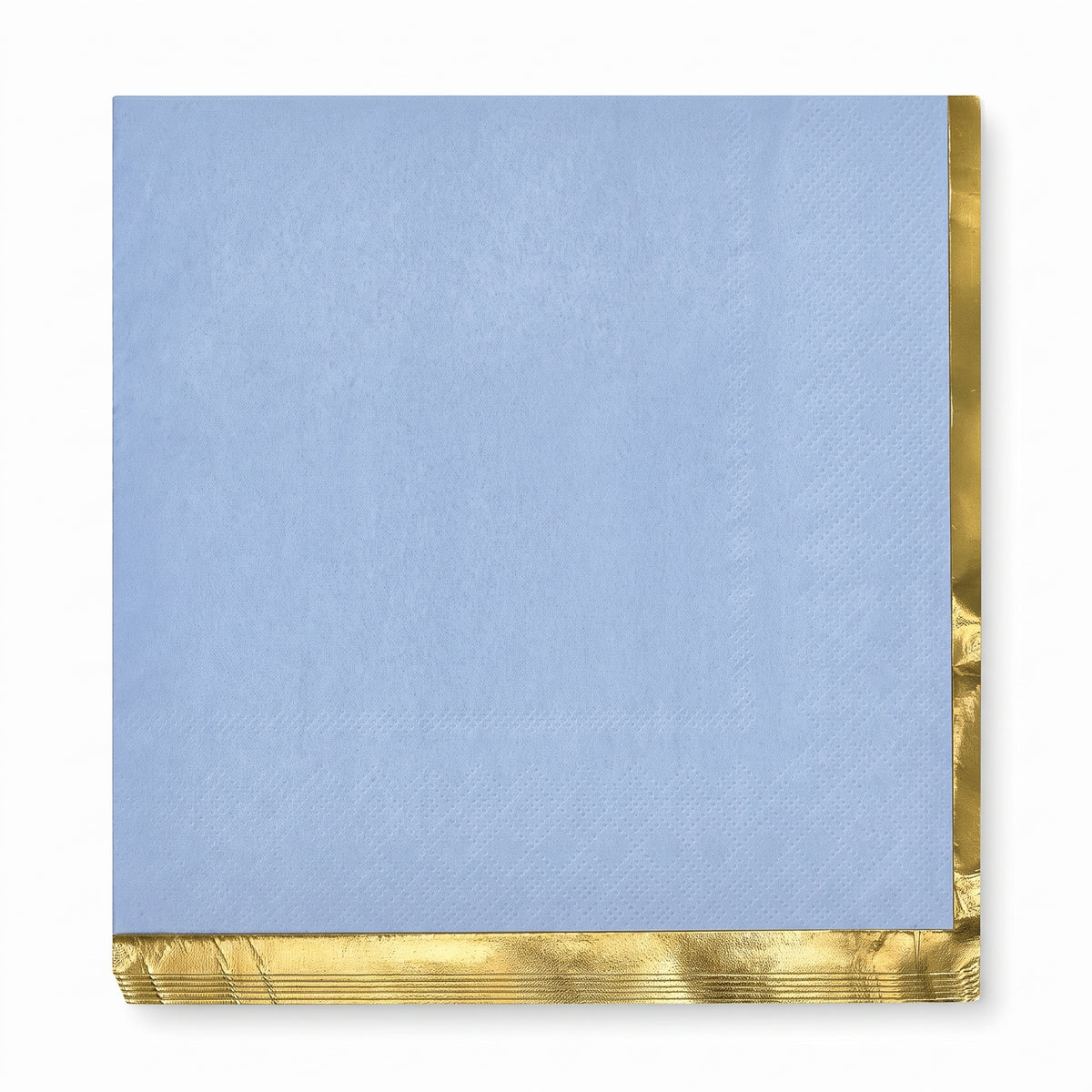 Elegant Blue Luncheon Napkins - 6.5 In. x 6.5 In. with Hot Stamped Gold Edge