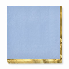 Elegant Blue Luncheon Napkins - 6.5 In. x 6.5 In. with Hot Stamped Gold Edge