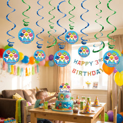 Baby Shark Swirl Hanging Decorations, 12-Pack