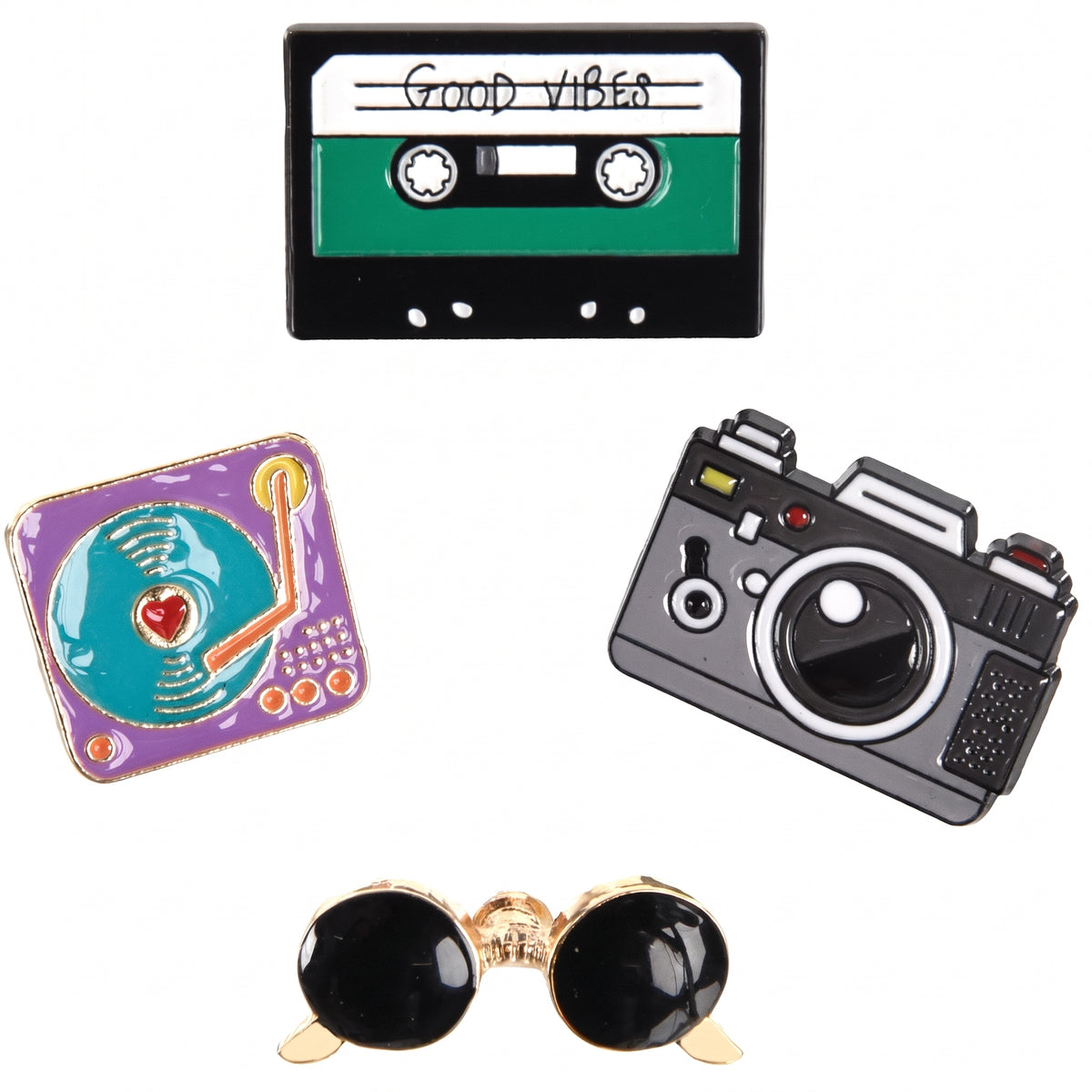 Retro Vibes Enamel Pin Set