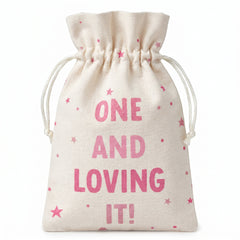 "One and Loving It" First Birthday Fabric Favour Pouch