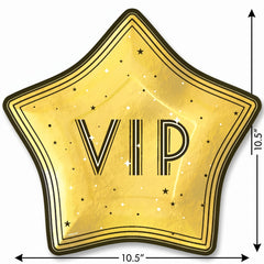 Hollywood VIP Star-Shaped Paper Plates, 10.5-Inch, 8-Pack