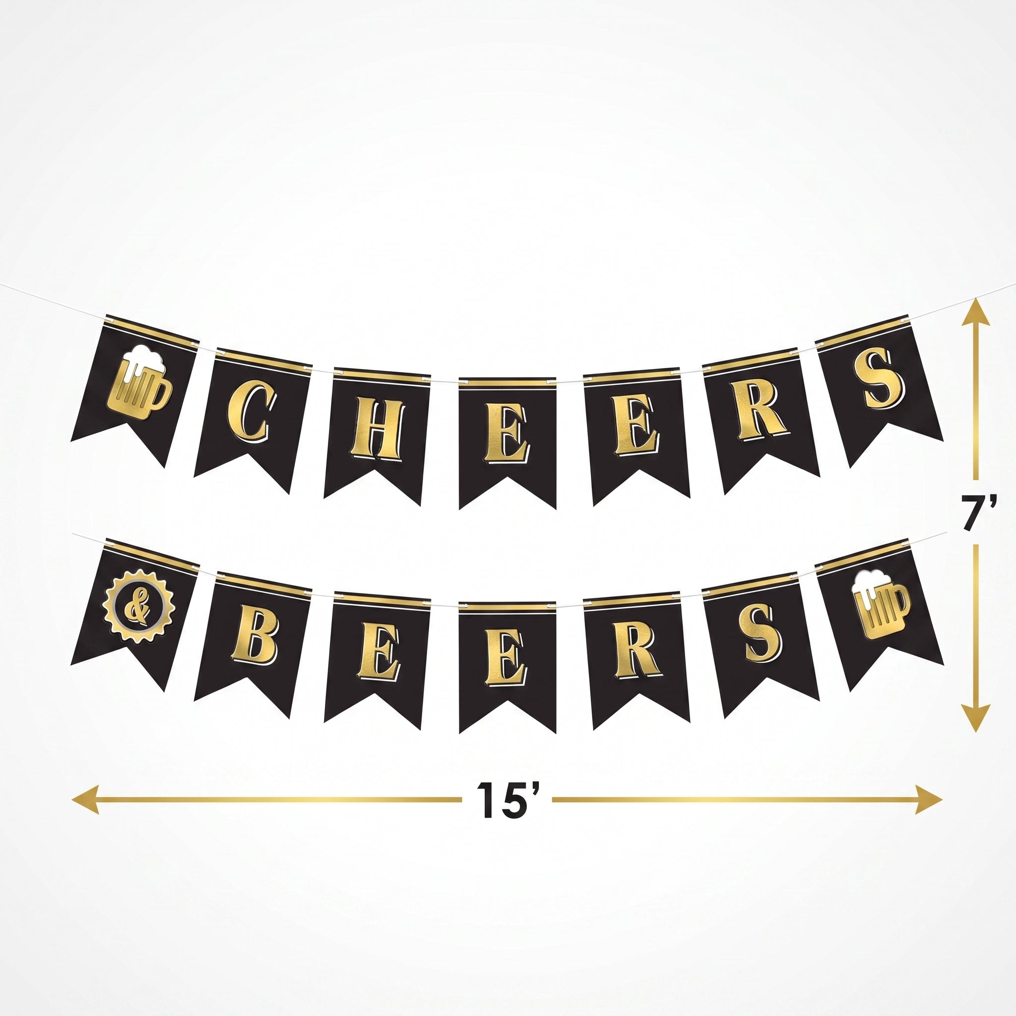 "Cheers & Beers" Birthday Pennant Banner Set