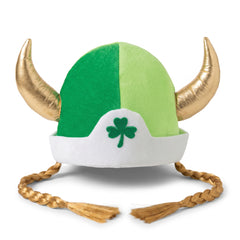 St. Patrick's Day Viking Hat with Shamrock and Braids
