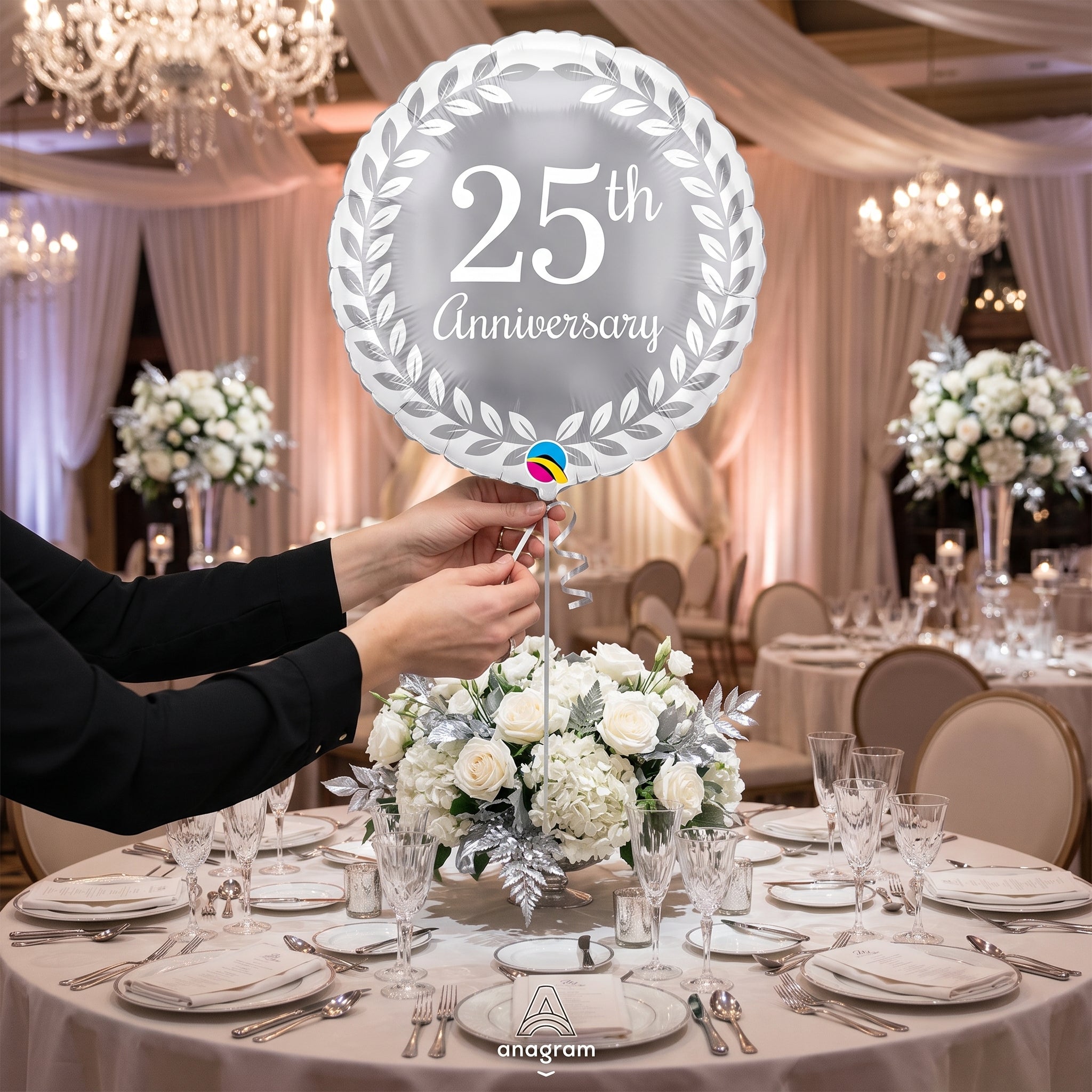Elegant 25th Anniversary Foil Balloon
