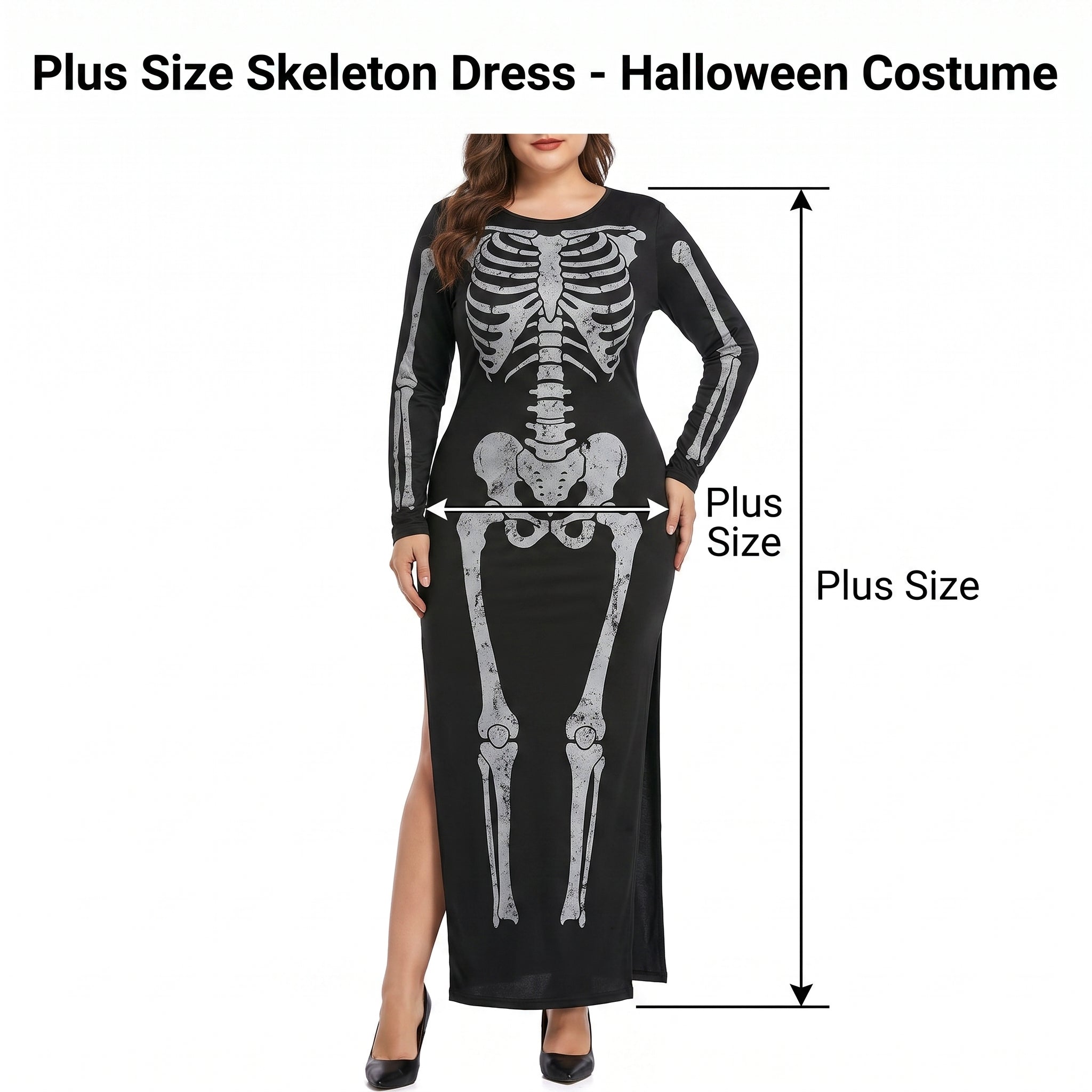 Plus Size Skeleton Dress - Halloween Costume