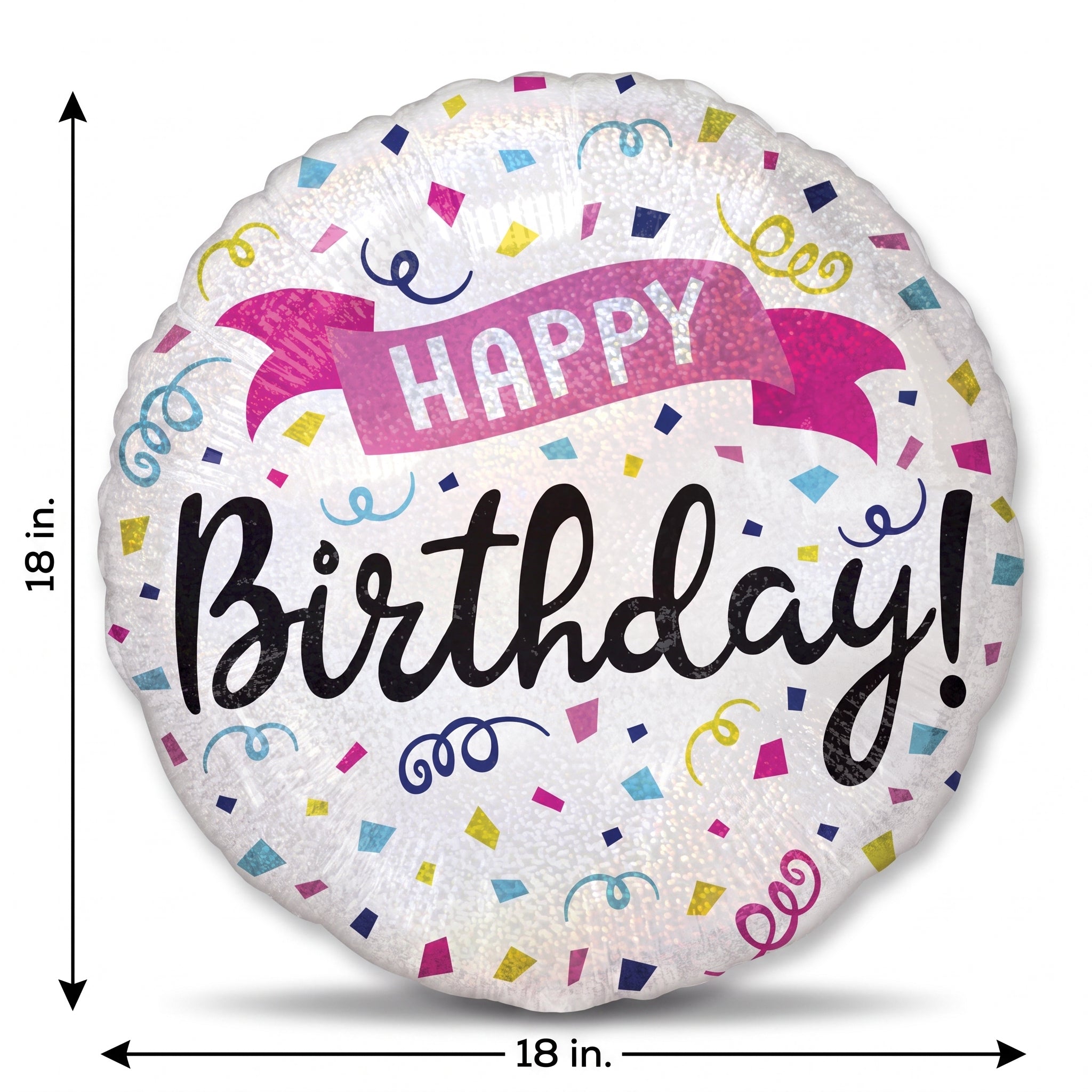 Colorful Confetti Happy Birthday Foil Balloon