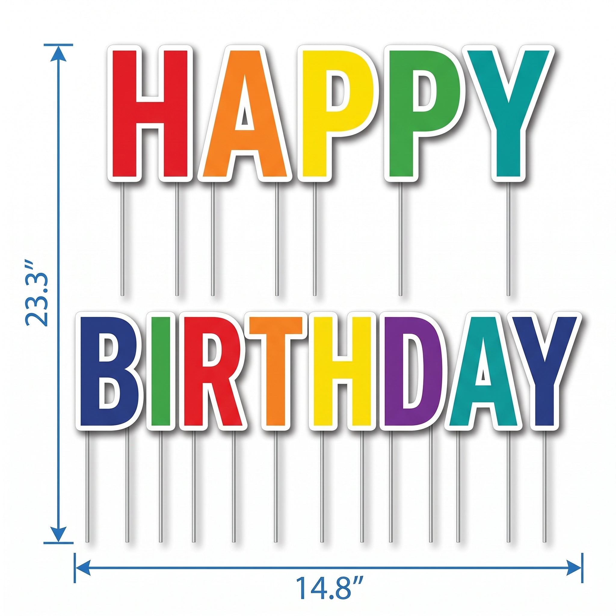 Colorful Happy Birthday Yard Sign