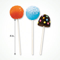 White Lollipop & Cake Pop Sticks, 4-Inch, 50-Pack