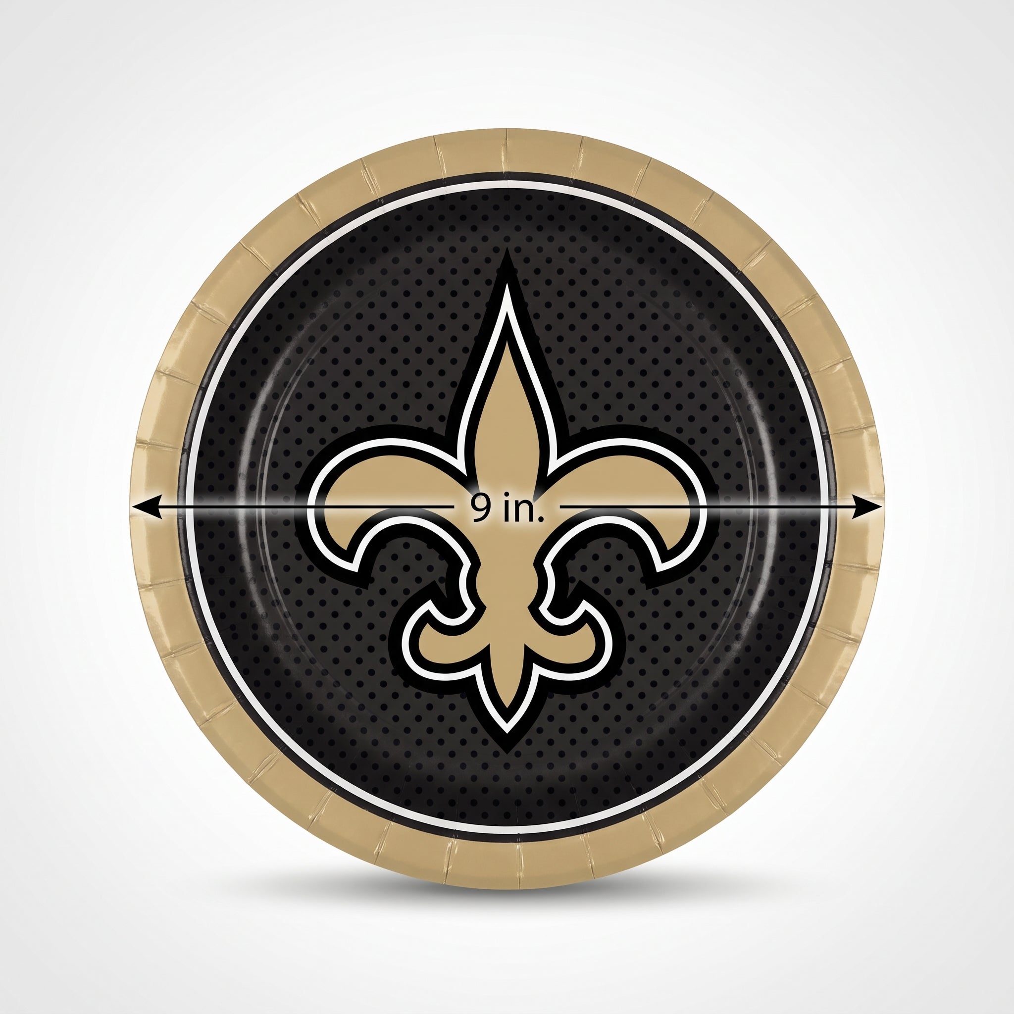 New Orleans Saints 9" Round Paper Plates - 18 Pack
