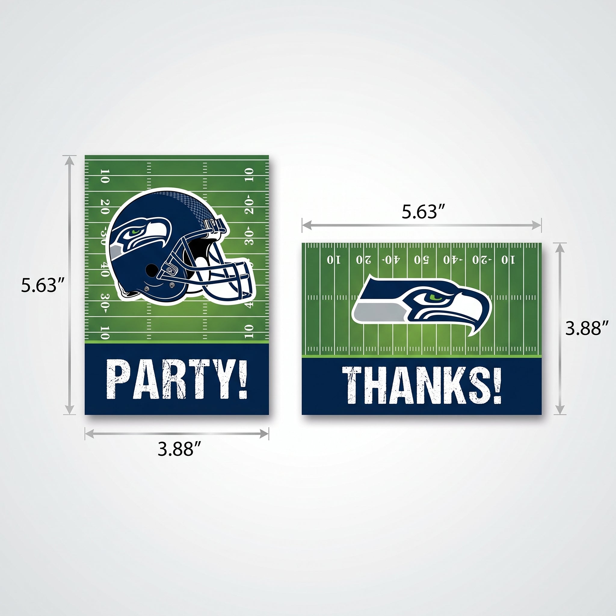Seattle Seahawks Party Invitation & Thank You Card Set