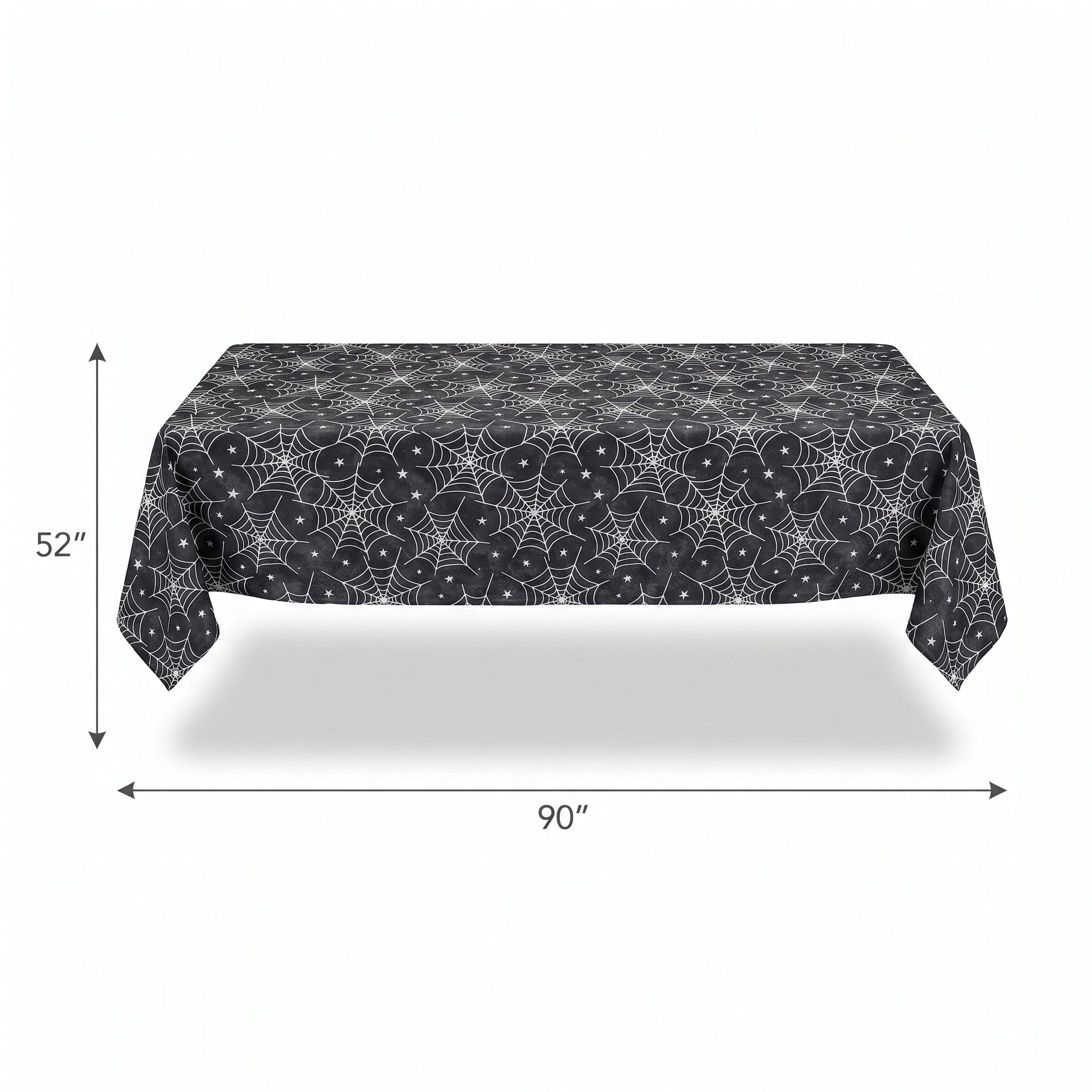 Spooky Spider Web Flannel-Backed Halloween Table Cover