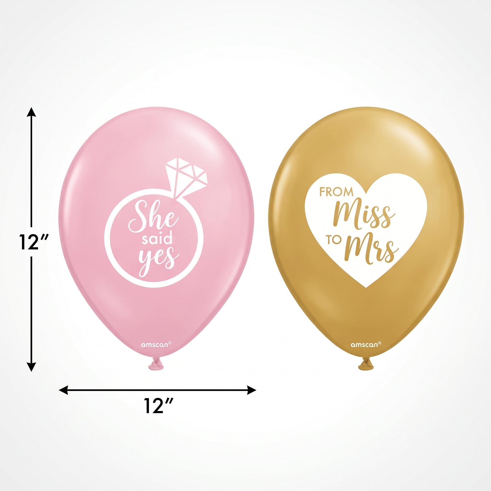 Mint To Be Wedding Balloons, Pink & Gold, 12-Inch, 15-Pack