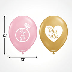 Mint To Be Wedding Balloons, Pink & Gold, 12-Inch, 15-Pack