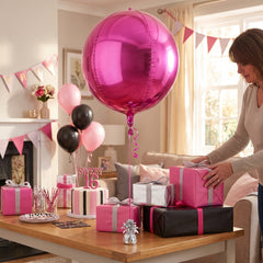 16" Bright Pink Orbz Mylar Balloon