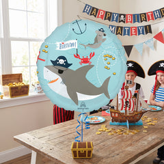 Ahoy Pirate Shark Mylar Balloon - 18-Inch