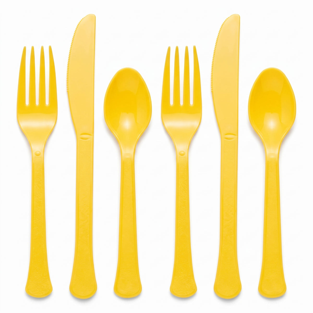 Yellow Sunshine Assorted Plastic Cutlery Set - 7.5 in.