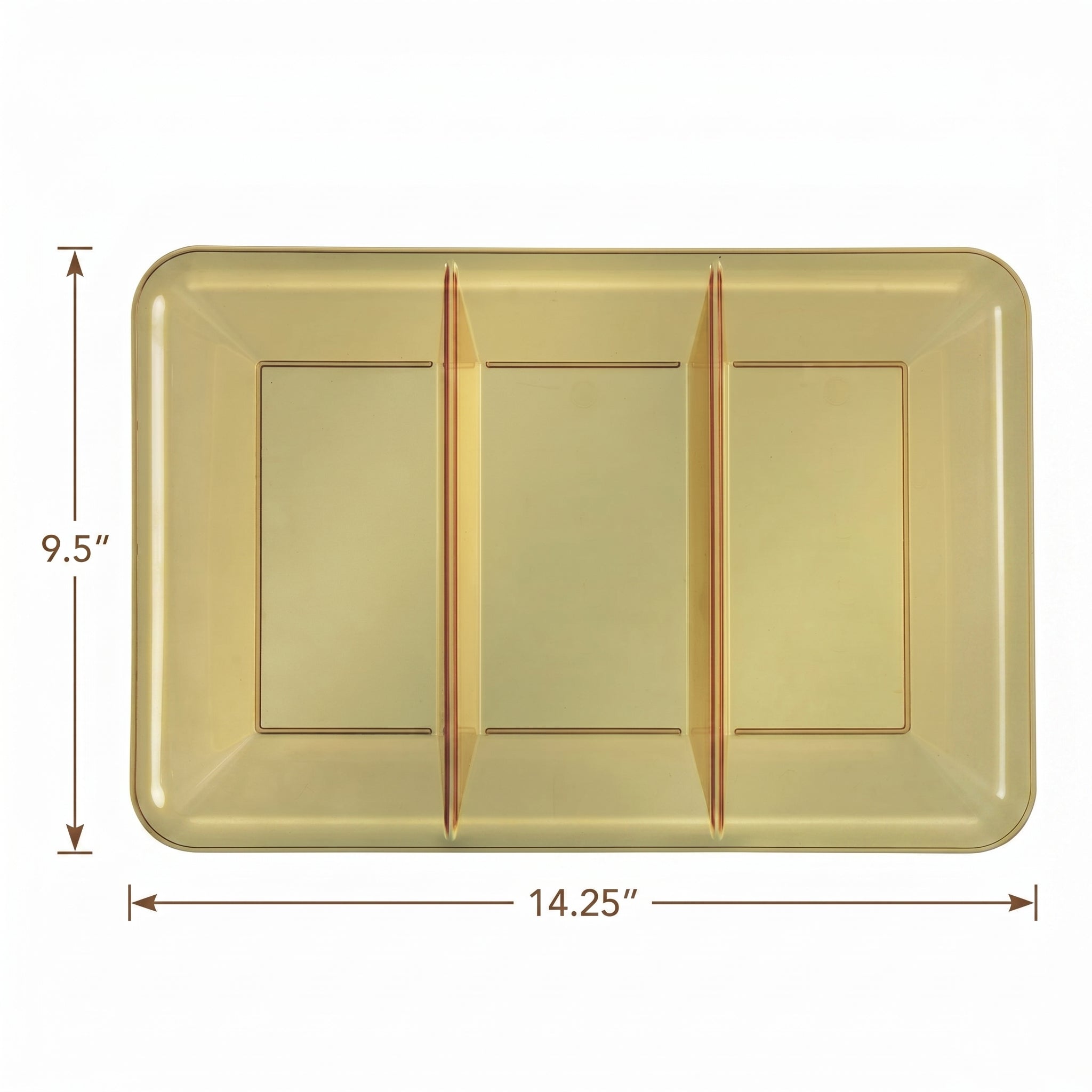 Elegant Gold Compartment Serving Tray - 14" Rectangular