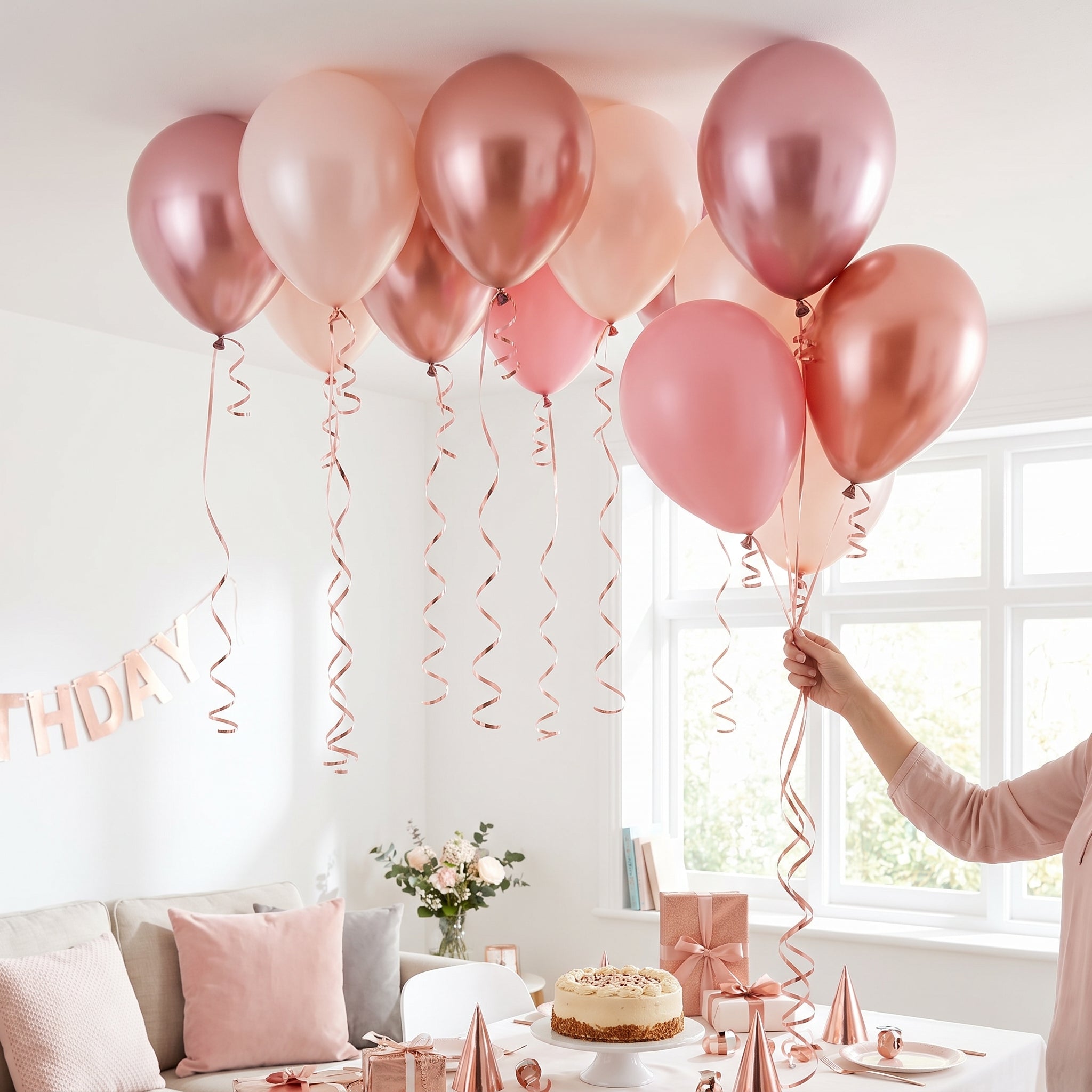 Rose Gold 11" Latex Balloons - 15 Pack