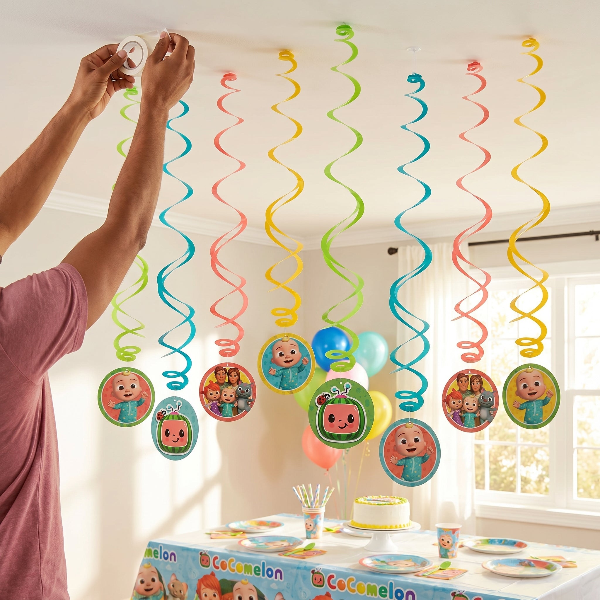 CoComelon Spiral Swirl Hanging Decorations, 12-Pack