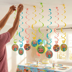 CoComelon Spiral Swirl Hanging Decorations, 12-Pack