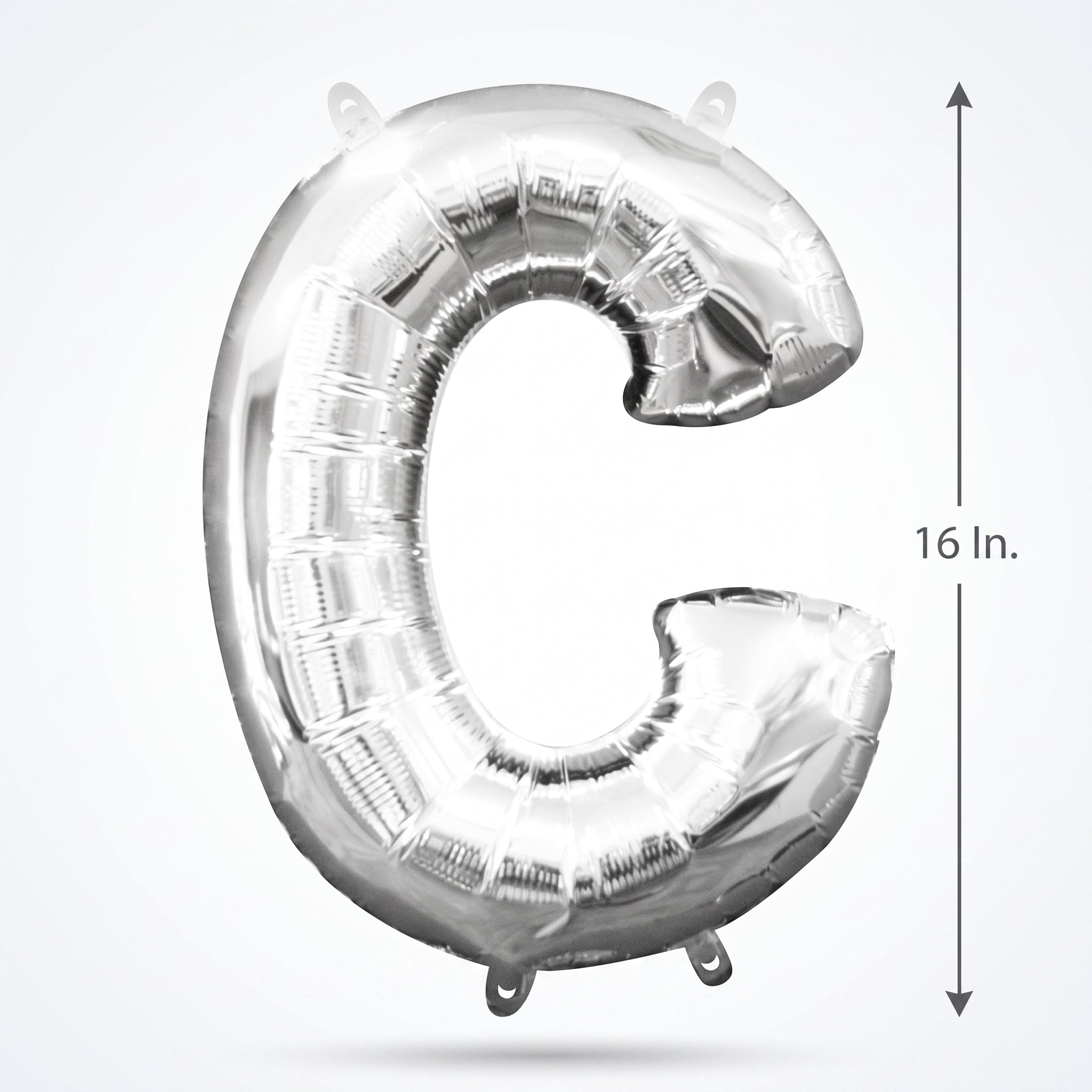 Silver Foil Letter 'C' Balloon - Air Filled