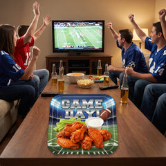 Go Fight Win Football Square Paper Plates, 18-Pack