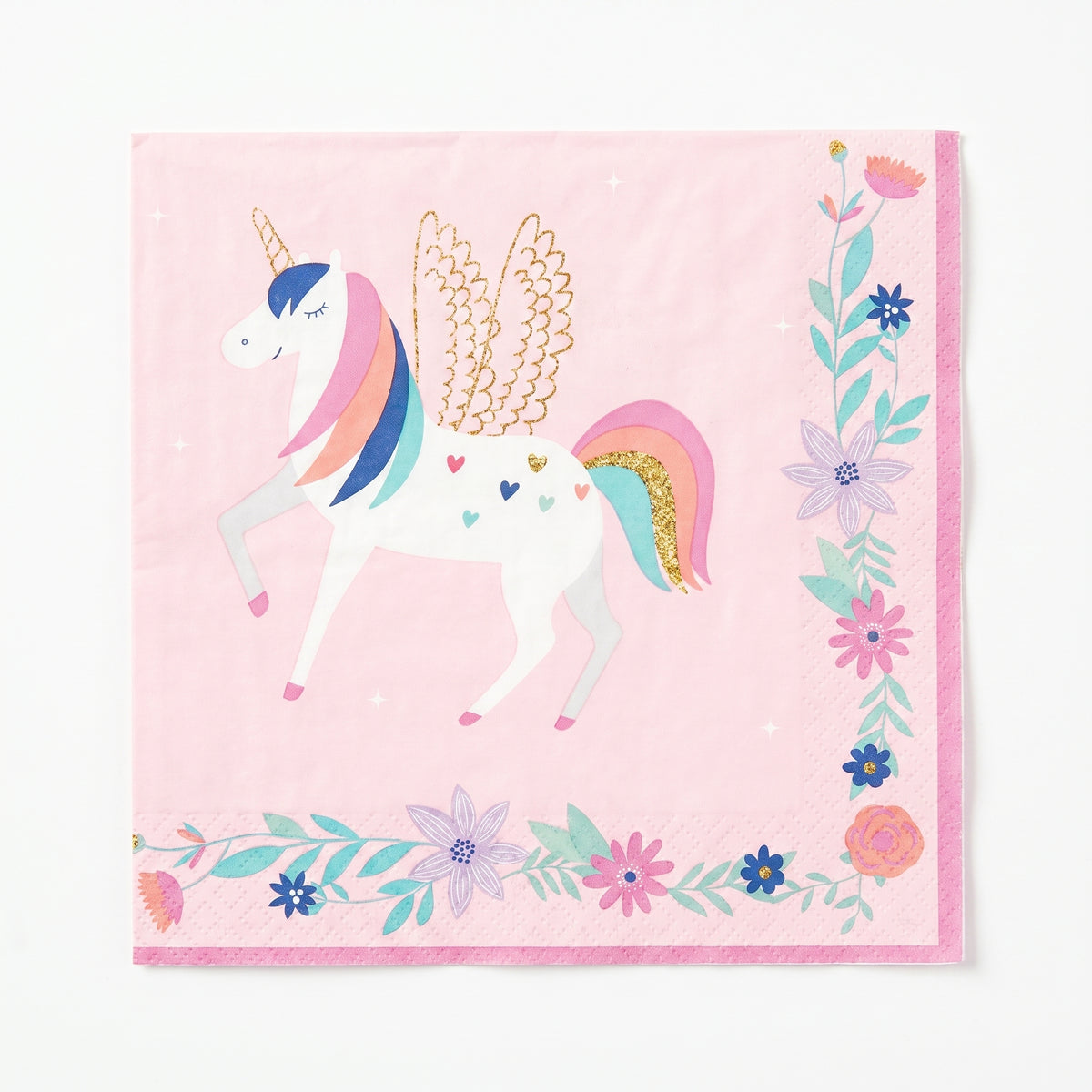 Enchanted Unicorn Birthday Lunch Napkins - 6.5 In. x 6.5 In. - 16 Count