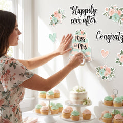 Mint Floral Wedding Cutout Decorations, 12-Pack