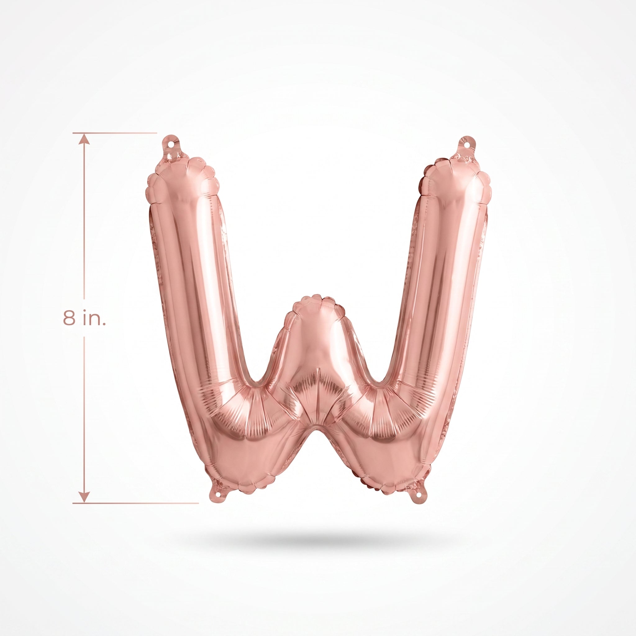 Rose Gold Script Letter Balloon - W, 8-Inch Air-Filled