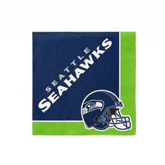 Seattle Seahawks NFL Luncheon Napkins - 6.5 In. x 6.5 In. - 16 Pack