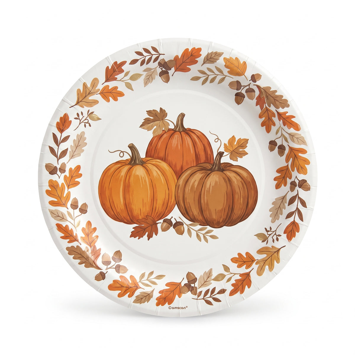 Golden Autumn Harvest Paper Plates - 10.5"