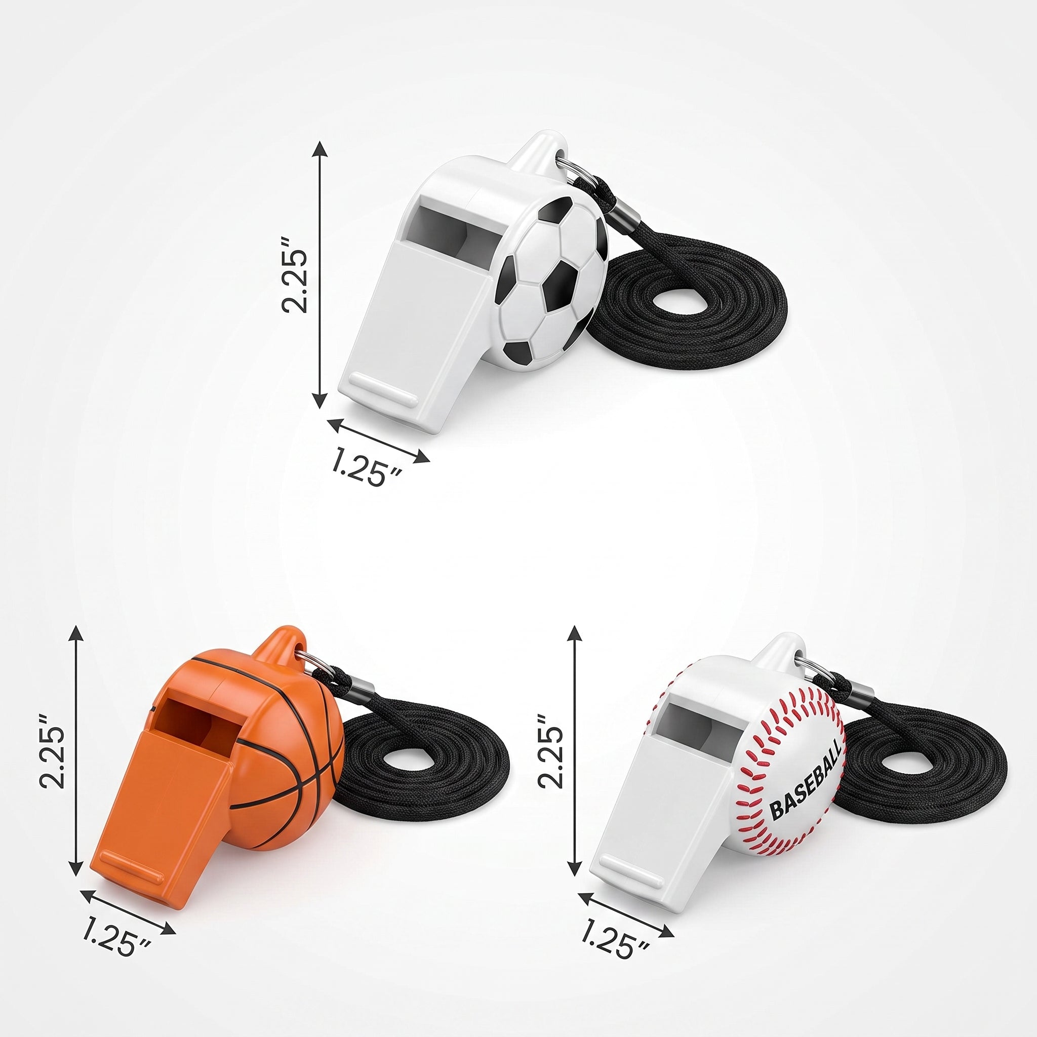 Sports Ball Whistle Favors - Mega Value Pack