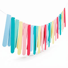 Vibrant Pastel Card Sticks Banner for Birthdays