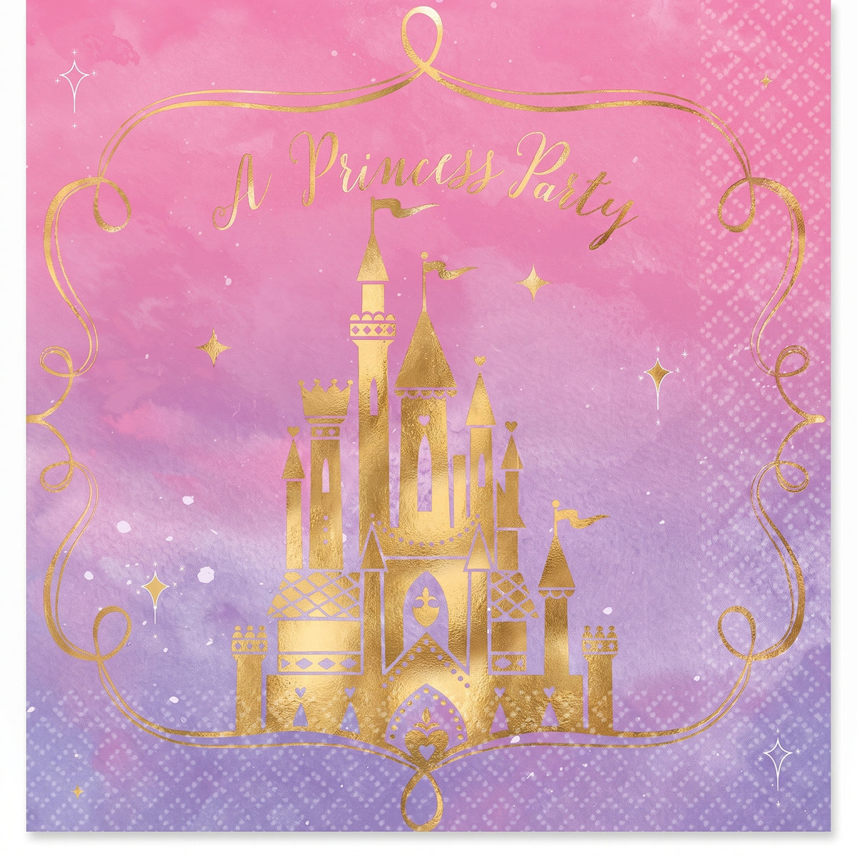 Disney Princess "A Princess Party" Lunch Napkins - 6.5 In. x 6.5 In. - 16 Pack