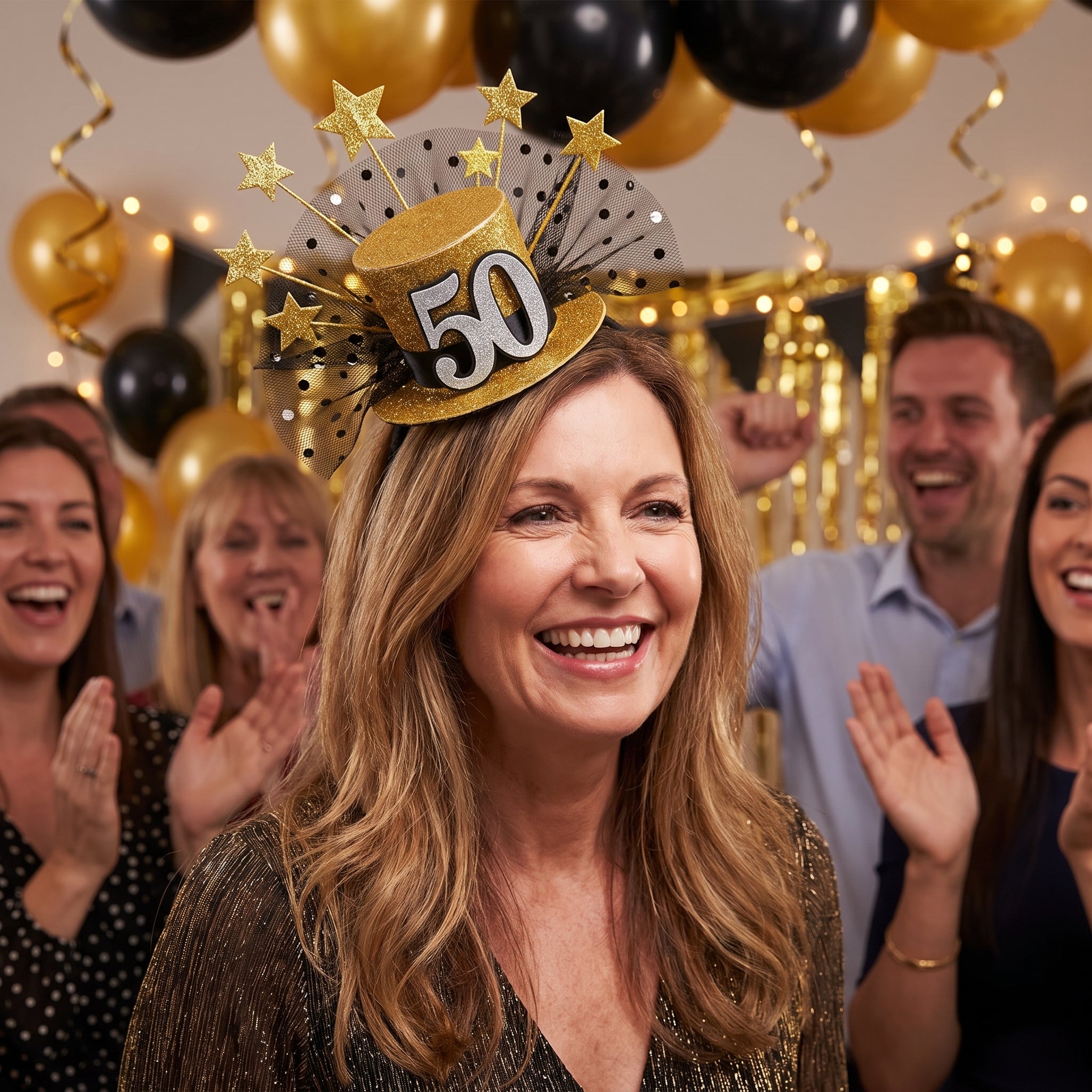 Regal 50th Birthday Celebration Fascinator Headband