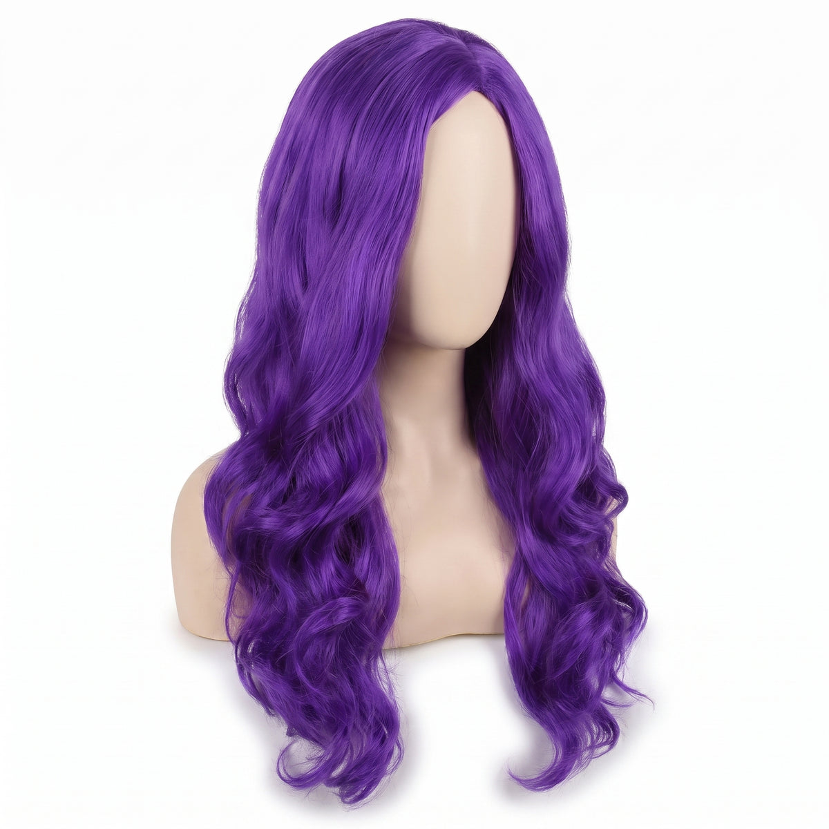 Glamorous Purple Long Wig - Perfect for Team Spirit & Everyday Style