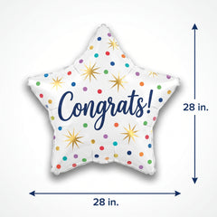Sparkling Congrats Star Foil Balloon