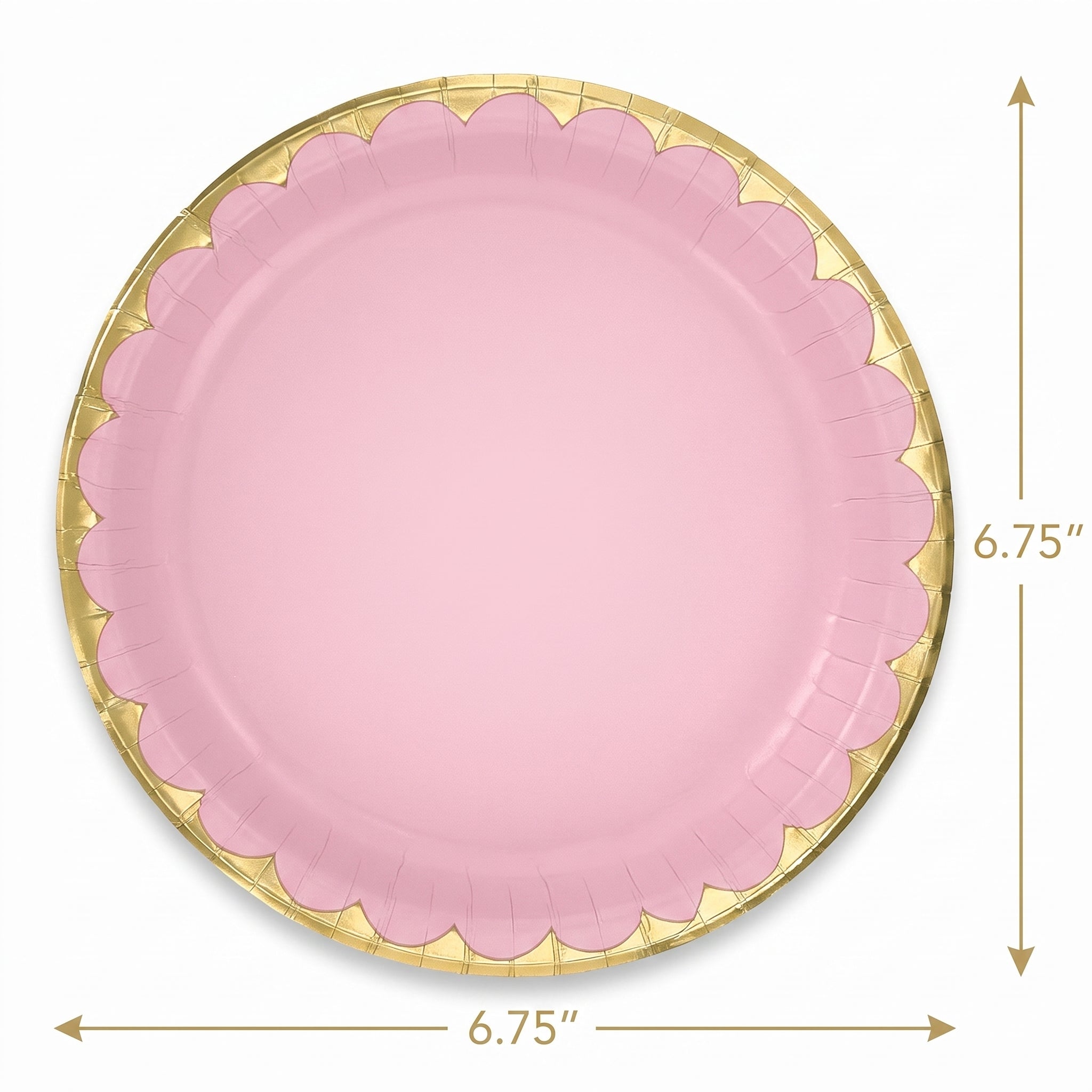 Elegant Rose Gold Trim 6.75" Paper Plates