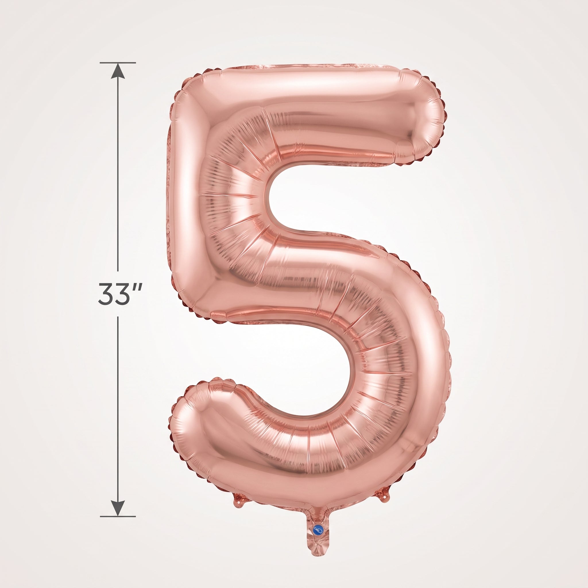 Rose Gold Number 5 Foil SuperShape Metallic Balloon