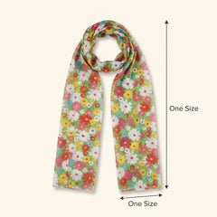 Vibrant Floral Hippie Headscarf - 1960s Costume Accessory