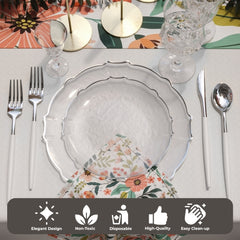 Clear/Silver Petal Plates | Combo Pack 20/20