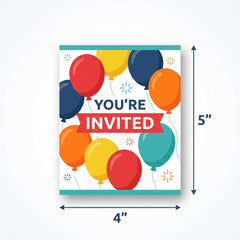 Colorful Balloon Fest Birthday Invitations