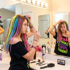 Retro 80s Crimped Hair Extensions - Multi-Colored, 4-Pack