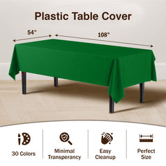 Emerald Green Plastic Table Cover | Case of 48