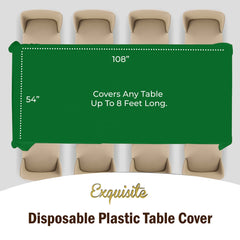 Emerald Green Plastic Table Cover | Case of 48