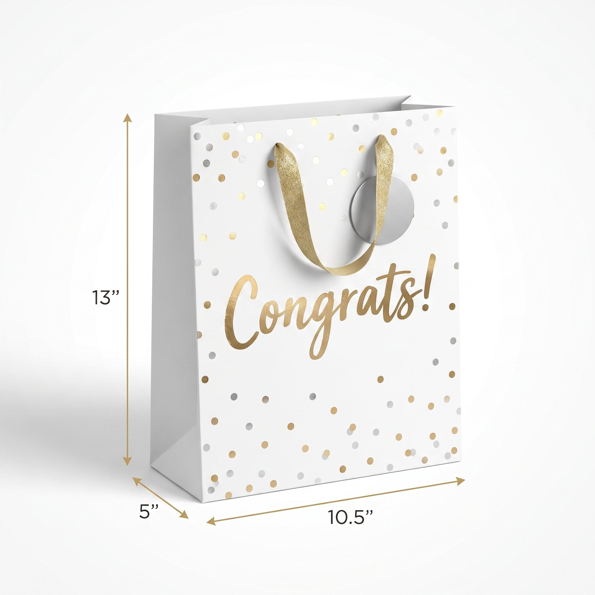 Confetti "Congrats" Large Gift Bag with Hang Tag