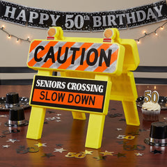 Over the Hill Mini Barricade - Senior Crossing Birthday Decoration