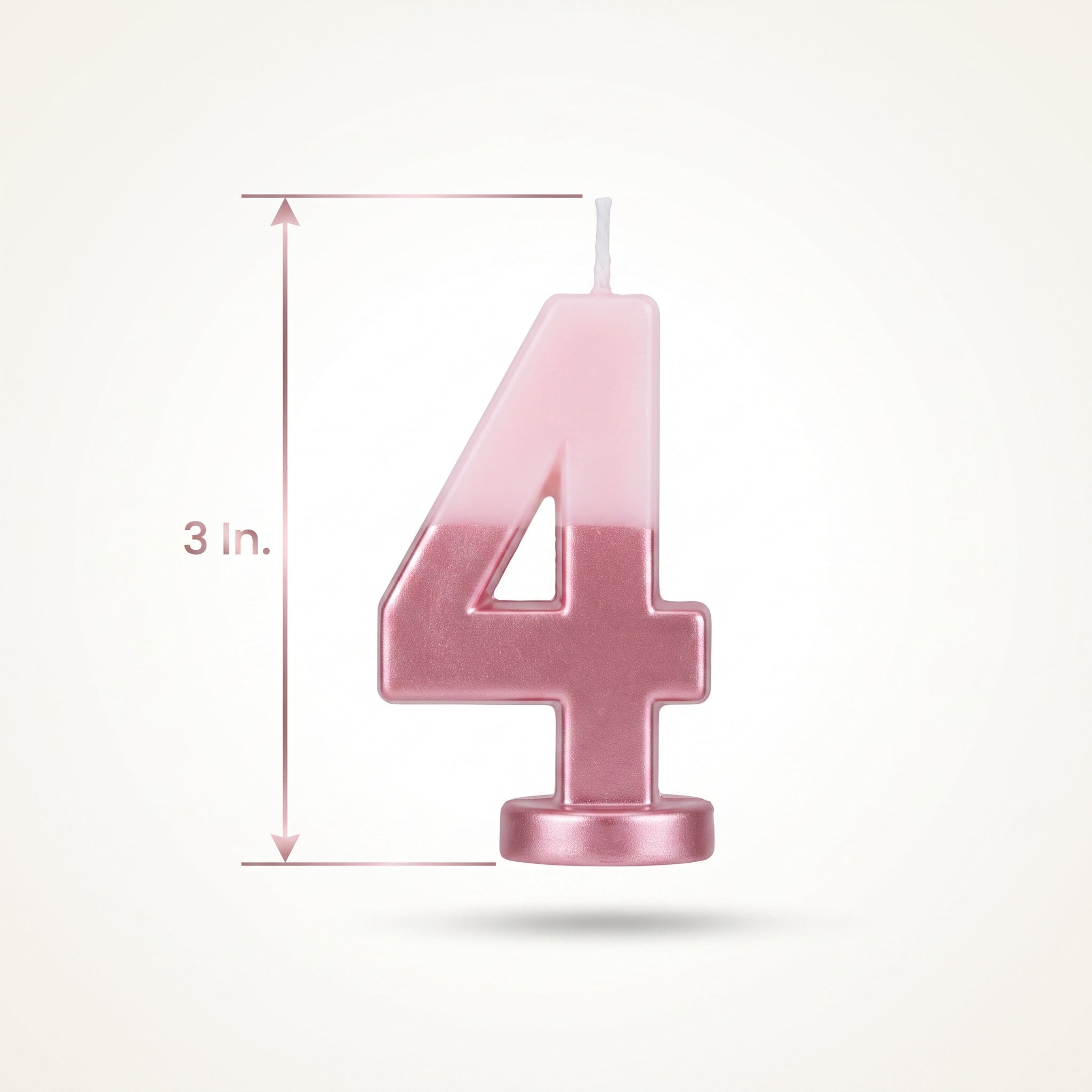 Shimmering Pink Number 4 Birthday Candle