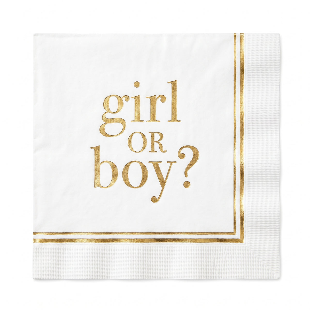 Gold "Girl or Boy?" Gender Reveal Beverage Napkins - 16ct - 5 In. X 5 In.